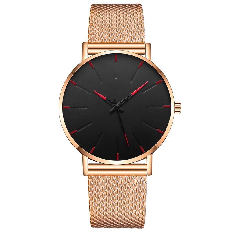 men's and Women's Business color scale fashion watches men's mesh belt thin quartz watches_autovado.com