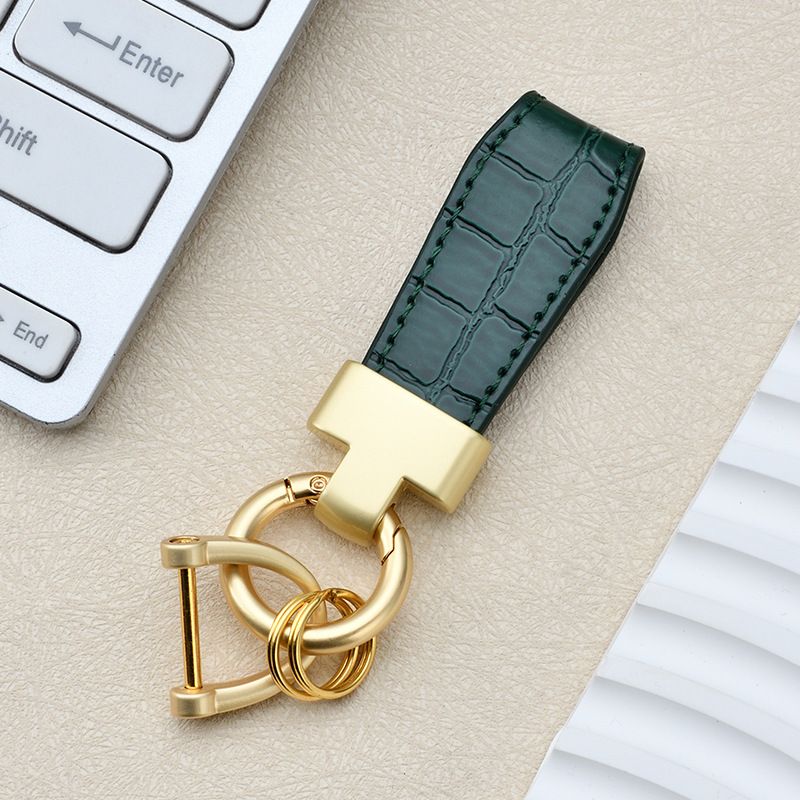Simple Leather Bag Pendant Creative Horseshoe Buckle Leather Key Accessories New Fashion Leather Rope Car Key Chain_autovado.com