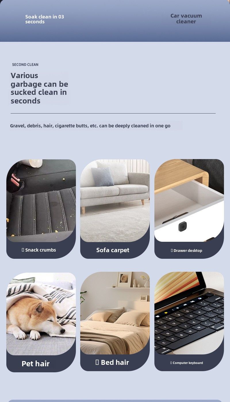 Car vacuum cleaner car wireless charging dual-purpose household small mini car high power strong suction inside the car_autovado.com