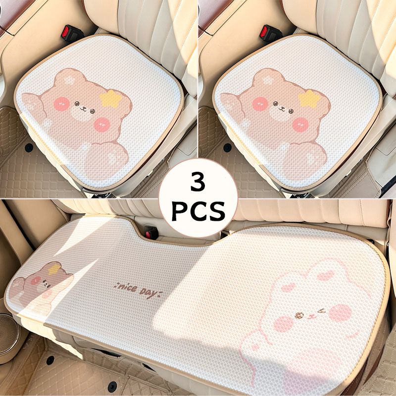 Cute Cartoon Women's Seat Cover Universal Anto Interior Accessories Fashion Anti Slip Breathable Girl Car Cushion Covers_autovado.com