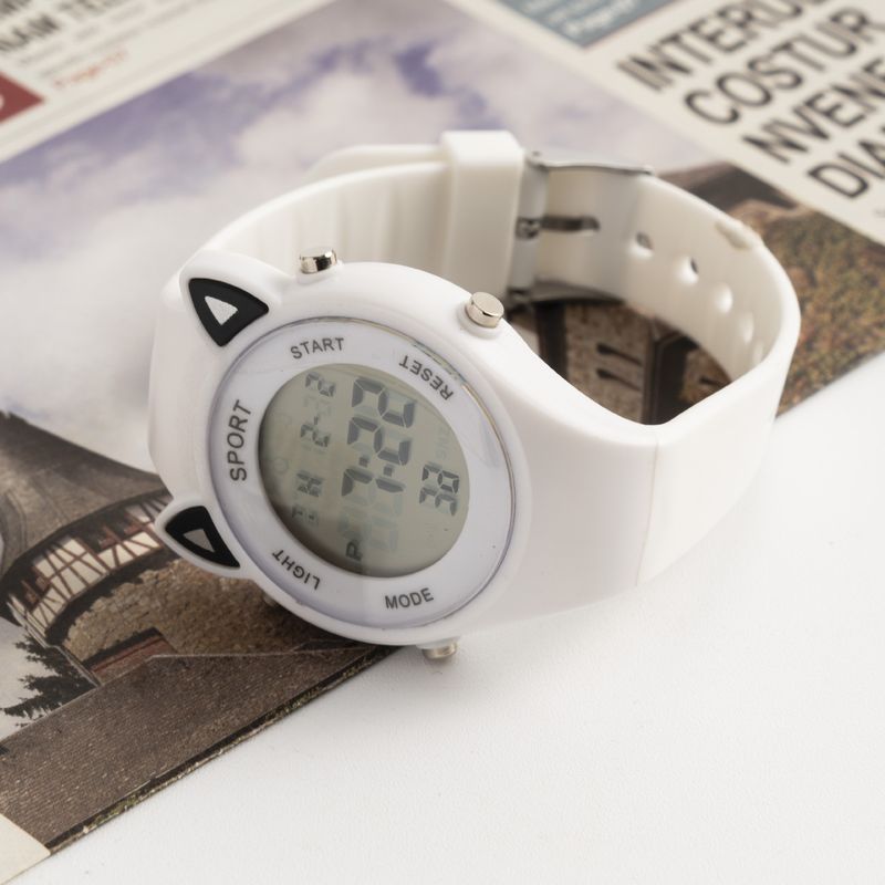 Cat ears watch for male and female middle school students Korean style simple fashion Mori style Xiaoqing new high-looking electronic watch_autovado.com