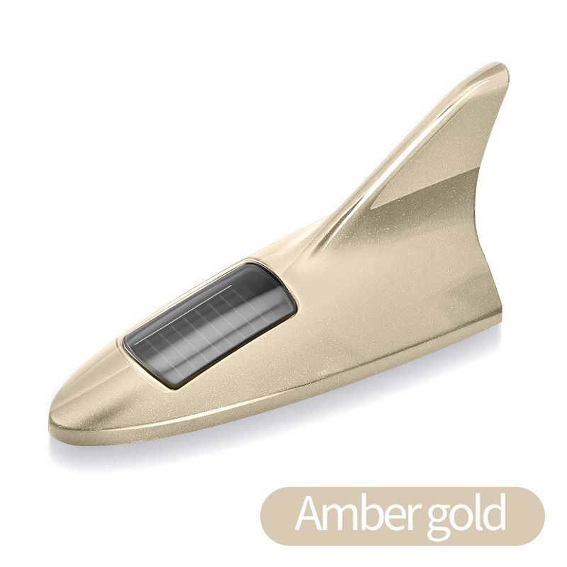 Solar Shark Fin Antenna Universal Car Roof Modification Anti-Collision Flashing Warning Decorative Light_autovado.com
