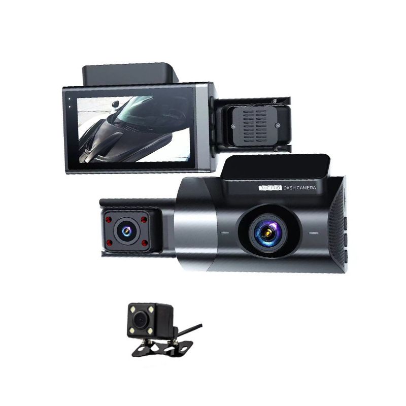High-definition 1080P three-recording driving recorder multi-lens panoramic parking app interconnected monitoring vehicle camera_autovado.com
