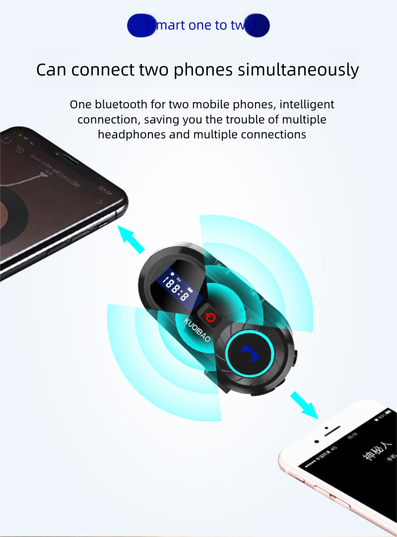Cool Riding Treasure Bluetooth Headset Motorcycle With Screen Full And Half Helmet Long Battery Life Rider Waterproof_autovado.com