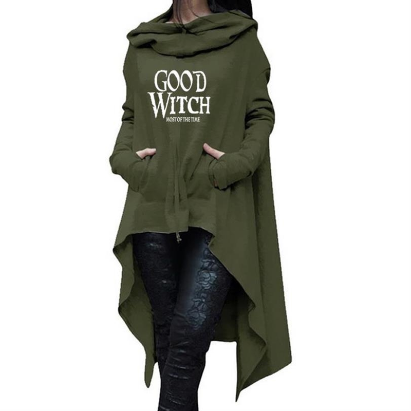 Long dress Hoodies For Women Halloween good witch Letters Print cloak Punk Hoodies Woman Kawaii Sweatshirt Femmes Tops_autovado.com