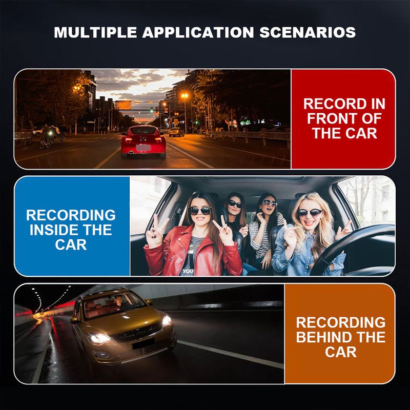 High-definition 1080P three-recording driving recorder multi-lens panoramic parking app interconnected monitoring vehicle camera_autovado.com