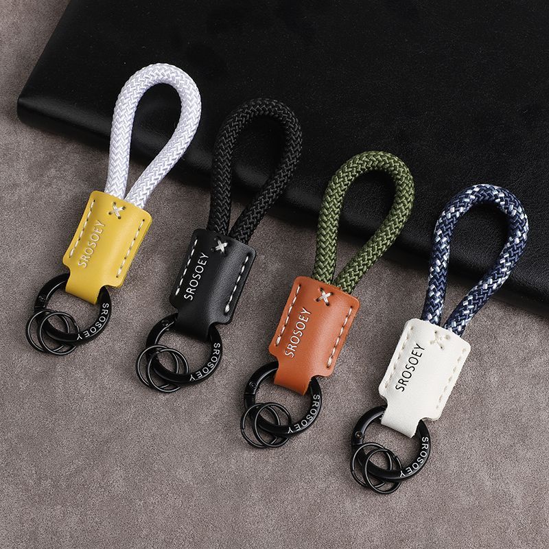 High Grade Original Cowhide Good Luck Chips Car Keychain Pendant Couple Personality Men And Women Bag Pendant Ring Chain Trend_autovado.com
