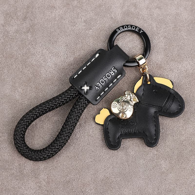 Immediately Get Rich Handmade Genuine Leather Keychain Lanyard Cowhide Key Pendant Leather Rope Xiaohongshu Car Men And Women Pendant_autovado.com