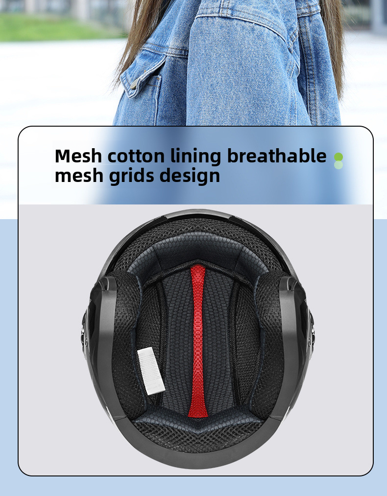 New National Standard Electric Vehicle Women's Four Season Universal Winter Anti Fog And Warm Half Helmet, Men's Double_autovado.com