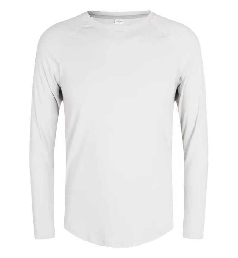 Men's Clothing Long-Sleeved Sports T-Shirt Cotton Training Suit Casual Thin Top Running Fitness Bottom_autovado.com