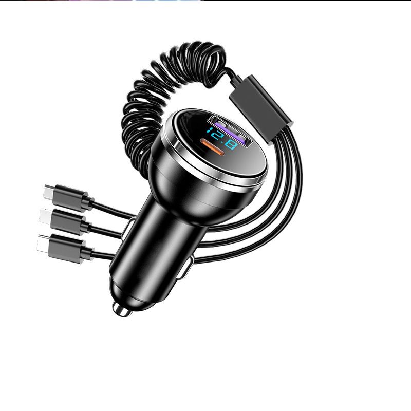 New digital car charger with one to three cable 100W super fast charging_autovado.com