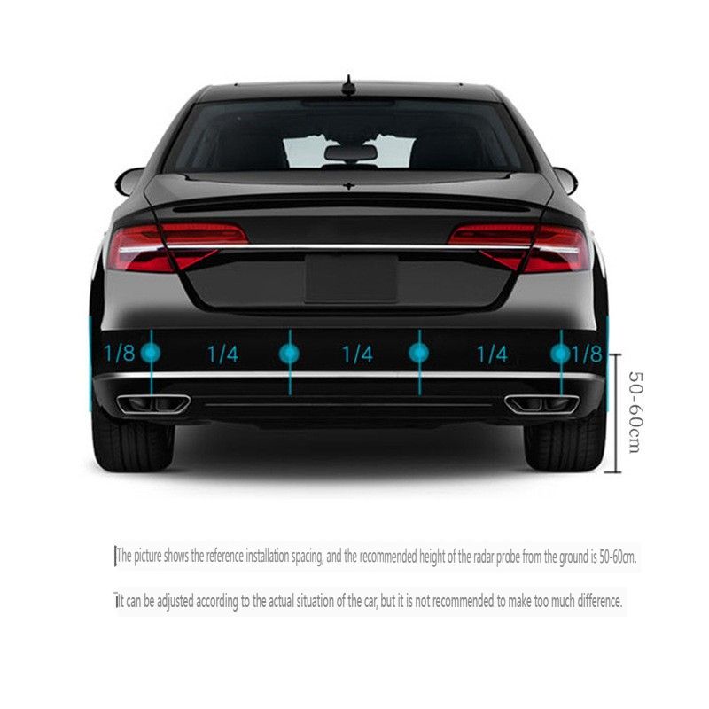 4-Sensor LED Crescent Parking Radar System With Voice Alerts - HD Display Reverse Parking Assistant For Cars/SUVs/Vans_autovado.com