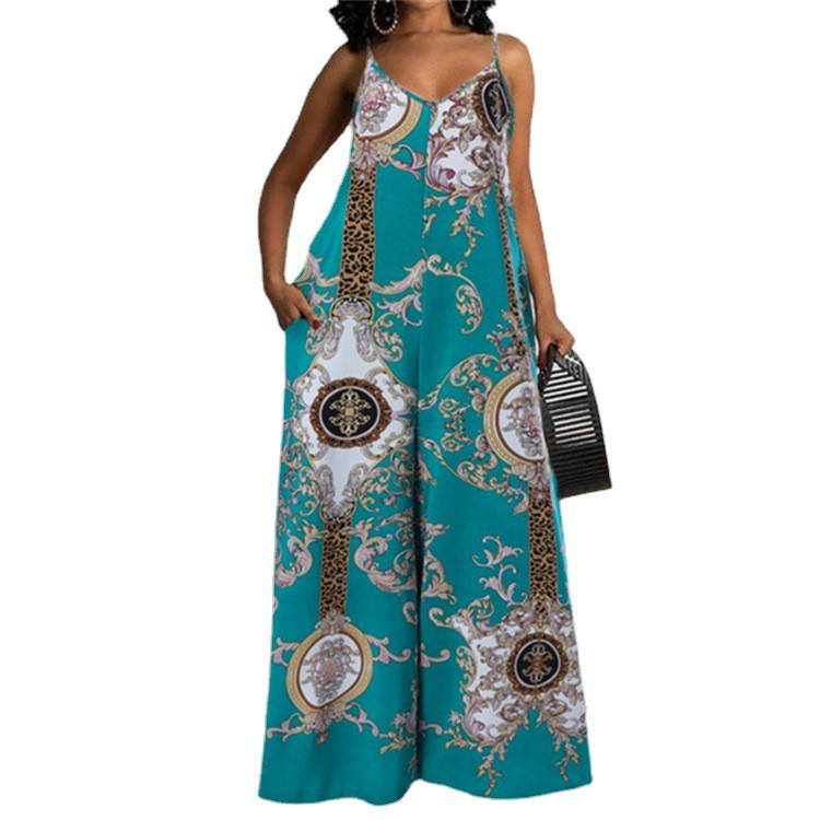 Women's Clothing new casual printed backless sexy jumpsuit_autovado.com