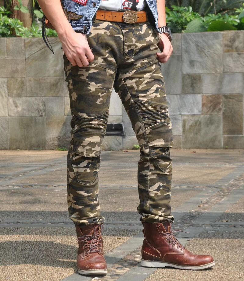 Men's Camo Stretch Jeans - Motorcycle Riding Pants With Breathable Fabric, Comfort Fit For Casual & Outdoor Activities (S-XXXL)_autovado.com