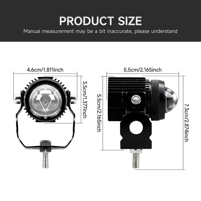 LED motorcycle headlights near and far two-color light strong flash headlights_autovado.com