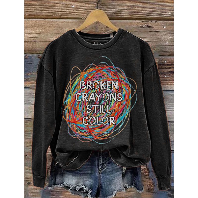 Women's Clothing round neck printed sweatshirts spring and autumn hot selling casual all match long sleeved men's and women's tops_autovado.com