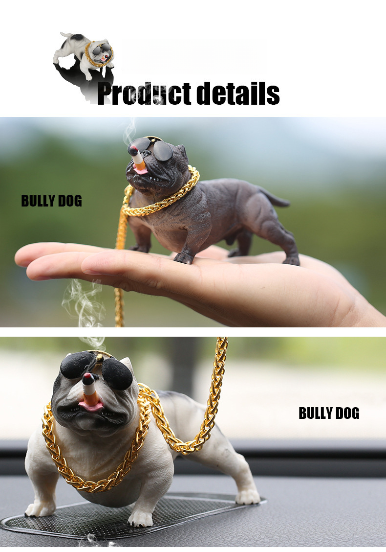 Bull Terrier Personality Creative Interior Sedan Dashboard Decoration High-end Car Accessories_autovado.com
