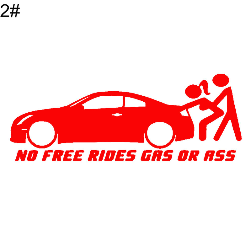 Yuanmheng Funny No Free Rides Gas or Ass Car Vehicle Reflective Decals Sticker Decoration_autovado.com