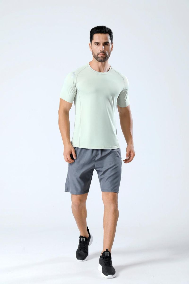 Men's Clothing Quick-Drying Short-Sleeved Ice Silk Breathable Sports Running Fitness Clothes Ice Sense T-Shirt Training Track And Field Suit_autovado.com