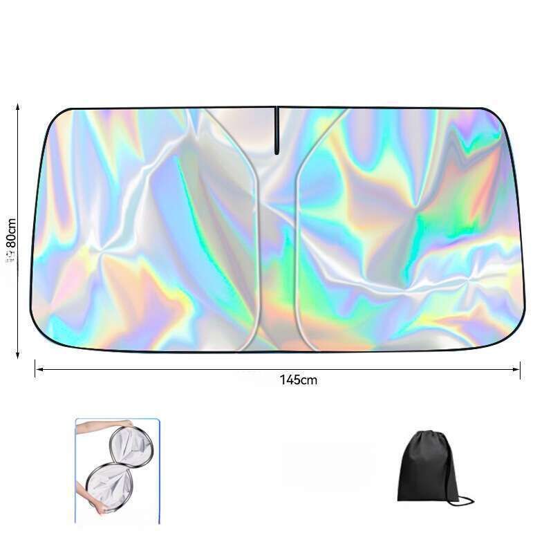 New Front Windshield Sunscreen, Heat Insulation, Foldable Sunshade, Summer Car Laser Sunshade_autovado.com