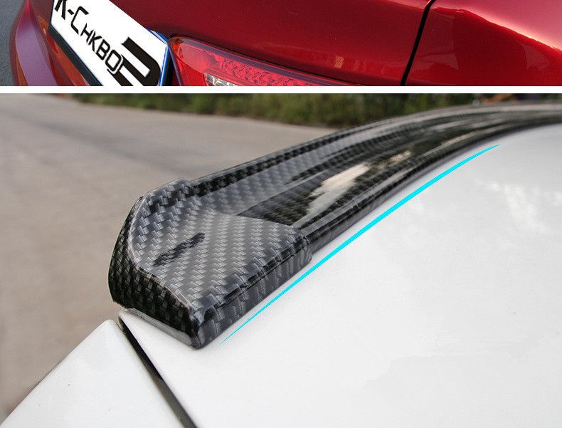 Car 3D Pattern Rubber Spoiler No Drilling Required Universal Carbon Fiber Diffuser Anti-Collision Strip_autovado.com