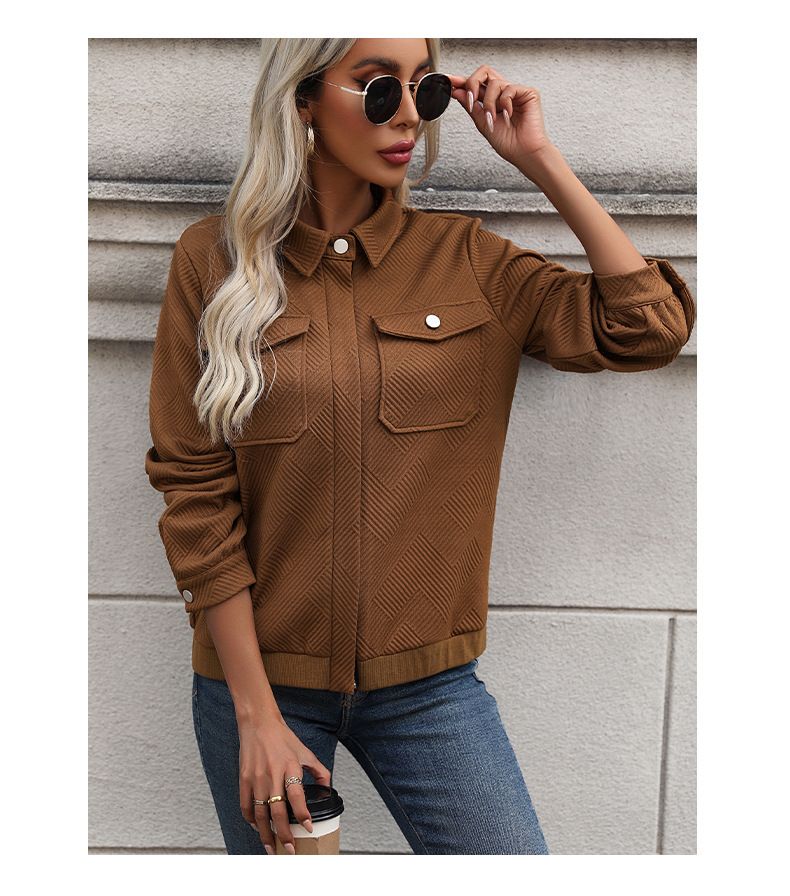 Women's Clothing lapel cardigan autumn new retro Maillard jacket coat_autovado.com