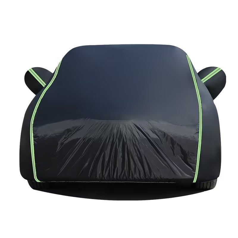 Full Coverage Oxford Cloth Reflective Strips Rainproof Heat Insulation Black Aluminum Film Dustproof Car Sunshade Cover_autovado.com