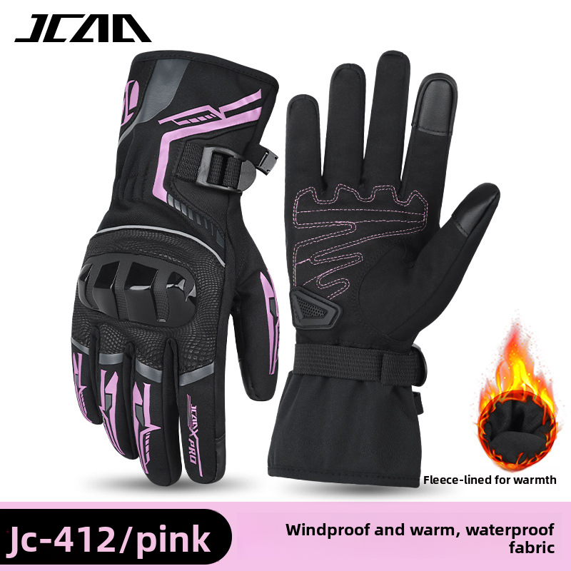 JCCA Winter Riding Anti-Fall Gloves For Men And Women Waterproof Windproof Fleece-Lined Cold-Proof Motorcycle Protective_autovado.com