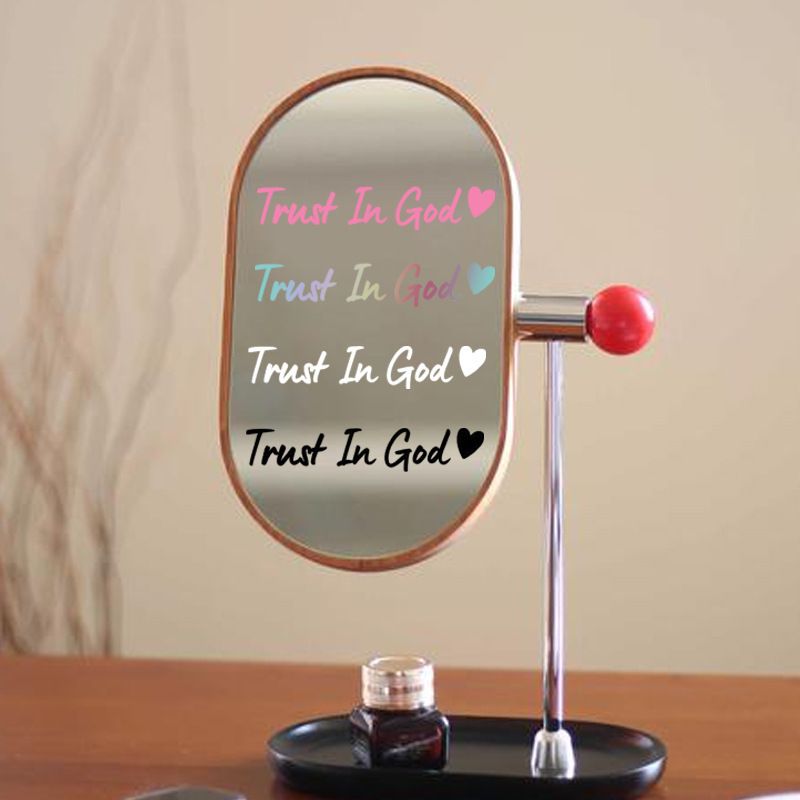 Hot Selling Trust In God Rearview Mirror Female Decoration Car Interior Sticker_autovado.com