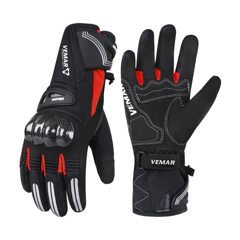 Vemar Riding Autumn Winter Men Windproof Waterproof Fleece Lined Non-Slip Warm Electric Bike Motorcycle Gloves_autovado.com