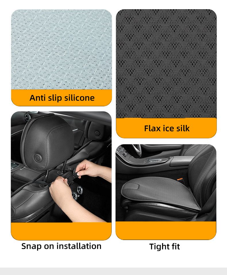 Breathable Ice Silk Car Front/Rear Cover For AUDI A1 A3 A4 A5 A6 A7 A8 Q3 Q7 Q8 TT Non-slip Auto Seat Protector Cushion_autovado.com