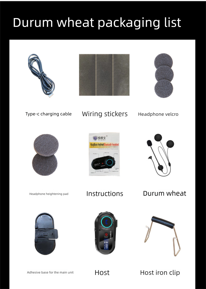 Cool Riding Treasure Bluetooth Headset Motorcycle With Screen Full And Half Helmet Long Battery Life Rider Waterproof_autovado.com