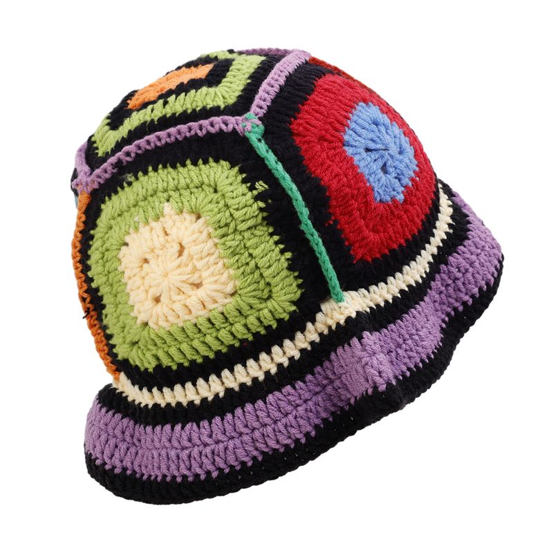Hot Sale 2024 Colorful New Women Girl Handmade Crochet Bucket Hats Y2k Fashion Summer Beach Korean Hollow Knitted Hat_autovado.com
