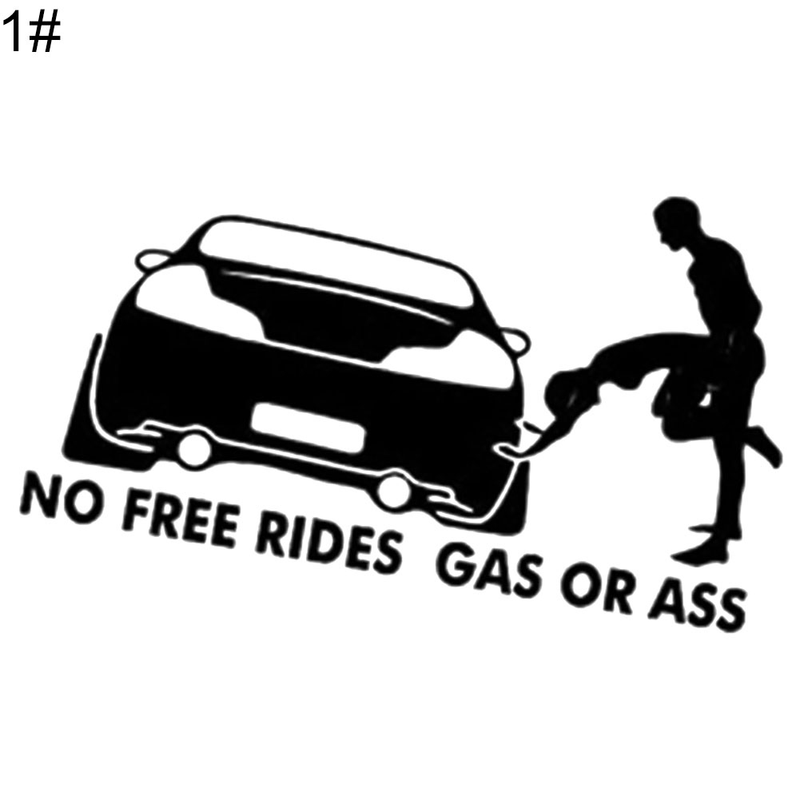 Yuanmheng Funny No Free Rides Gas or Ass Car Vehicle Reflective Decals Sticker Decoration_autovado.com