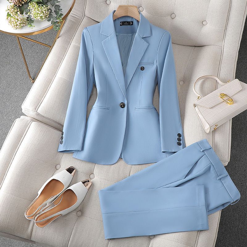 Women's Clothing long sleeved professional suits and trousers formal suits for interview sales work clothes _autovado.com