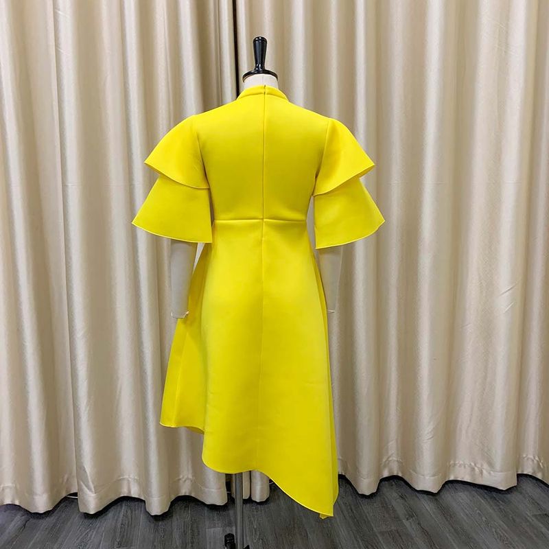 Women's Clothing women's new style double half turtleneck solid color large swing evening dress large size dress_autovado.com