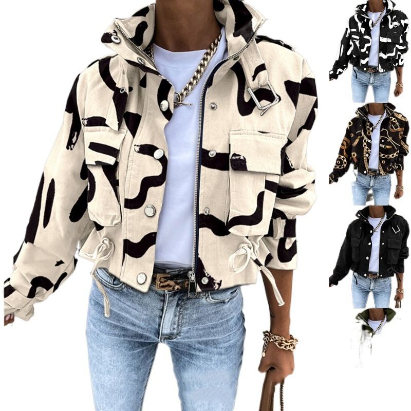 Women's Clothing autumn and winter new motorcycle jacket coat short tops _autovado.com