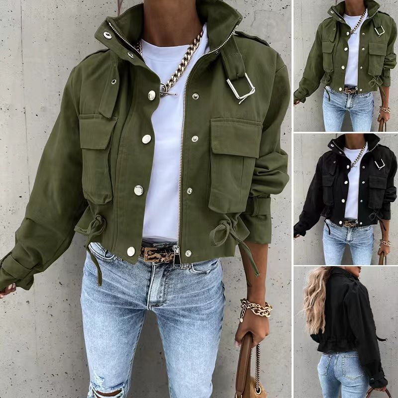 Women's Clothing autumn and winter new motorcycle jacket coat short tops _autovado.com