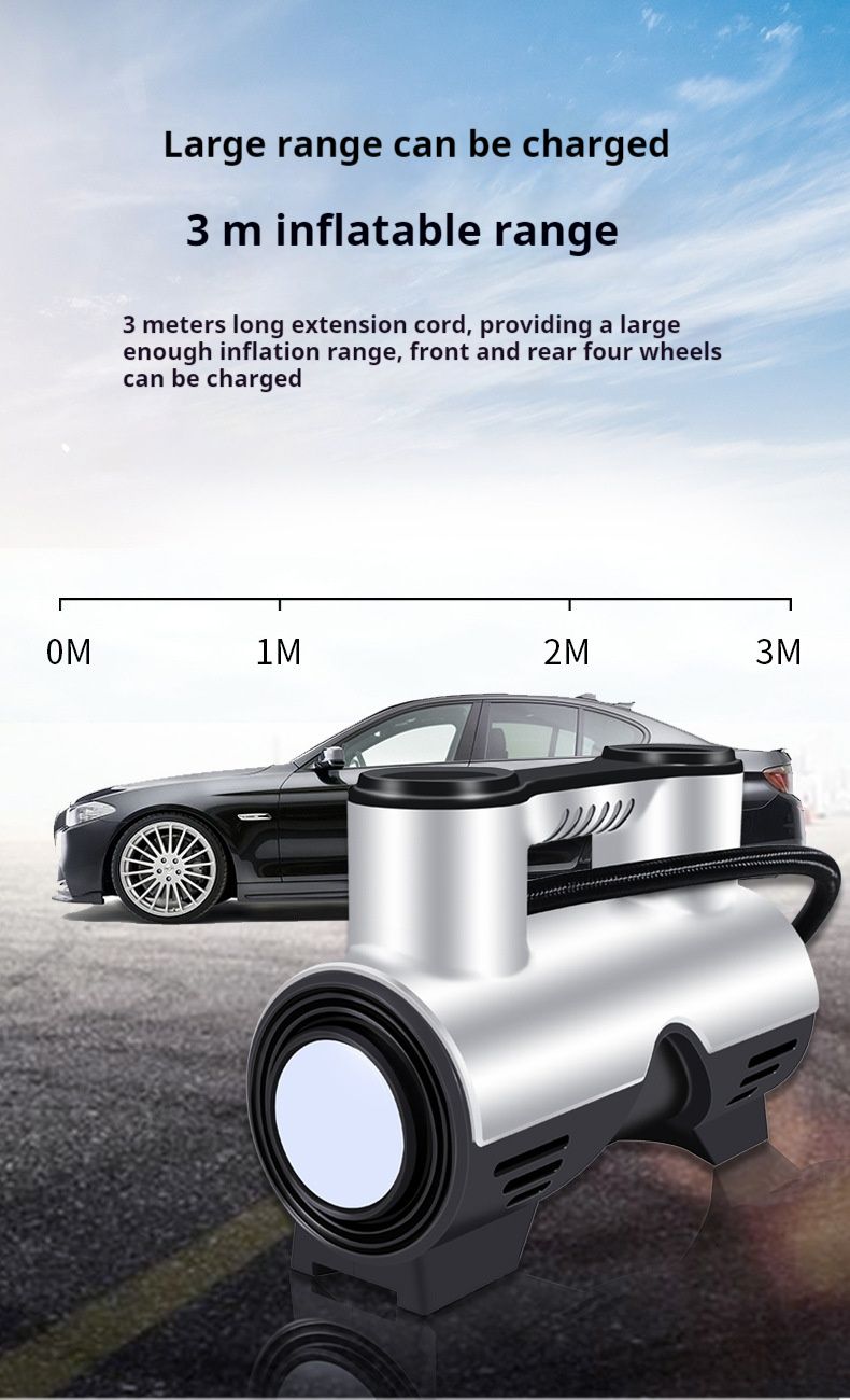 Car mounted inflation pump, portable electric car tire inflation pump, automatic high pressure_autovado.com