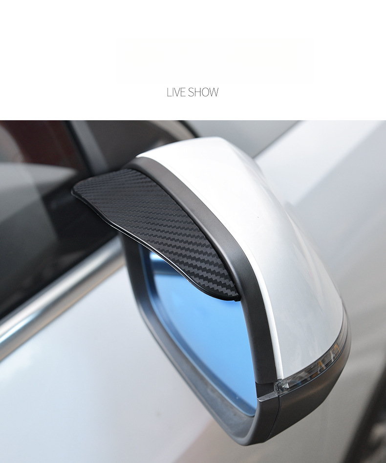 Car With Thickened Carbon Fiber Texture Eyebrows, Rearview Mirror Rain Shield_autovado.com