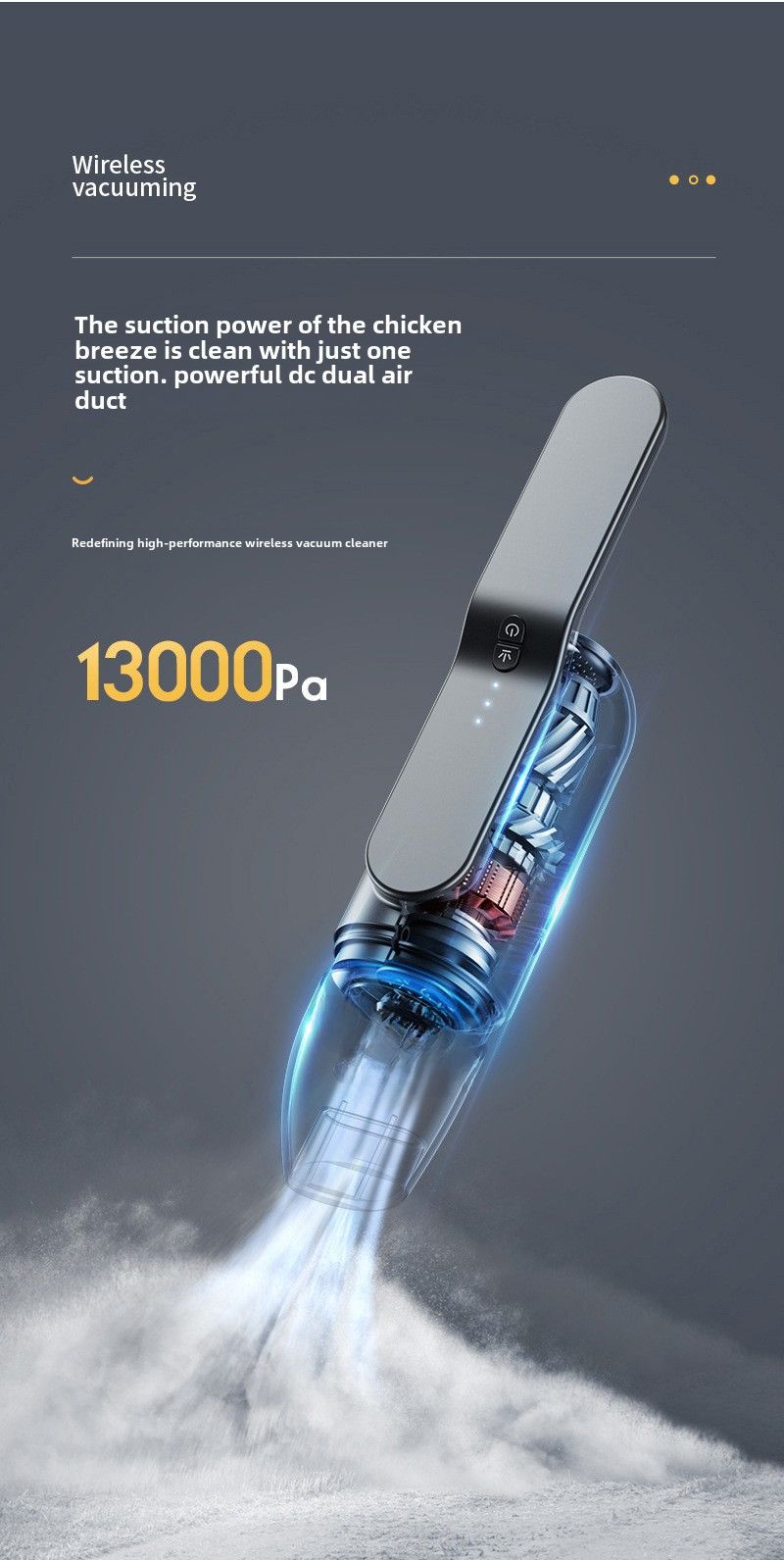 Car vacuum cleaner wireless charging handheld mini car home pet multi-functional portable large suction vacuum cleaner_autovado.com