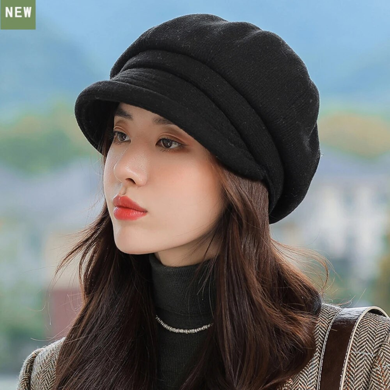 Hot Sale HT4270 Berets Women Solid Plain Autumn Winter Ladies Vintage Artist Painter Beret Hat Female Roll Brim Octagonal Cap_autovado.com