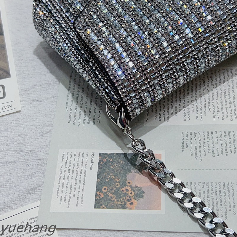 women's bags, super shiny chains, full of rhinestones, small square bags, messenger bags, celebrity evening bags_autovado.com