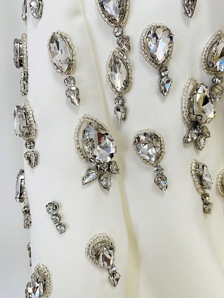 Women's fashion beaded and diamond-studded slim-fit suit jacket_autovado.com