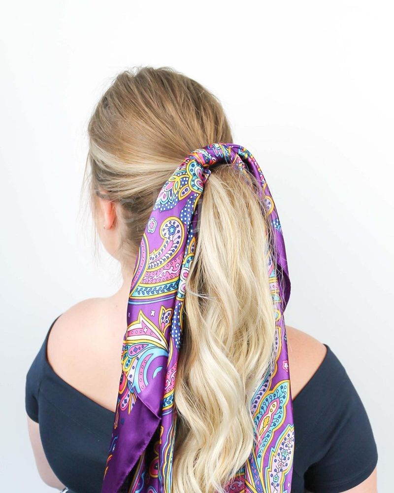 Unisex All vintage chain printed silk scarf satin color 90cm fashion square shawl woman_autovado.com