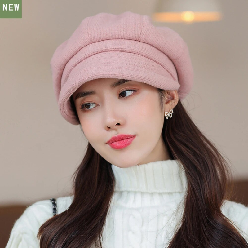 Hot Sale HT4270 Berets Women Solid Plain Autumn Winter Ladies Vintage Artist Painter Beret Hat Female Roll Brim Octagonal Cap_autovado.com