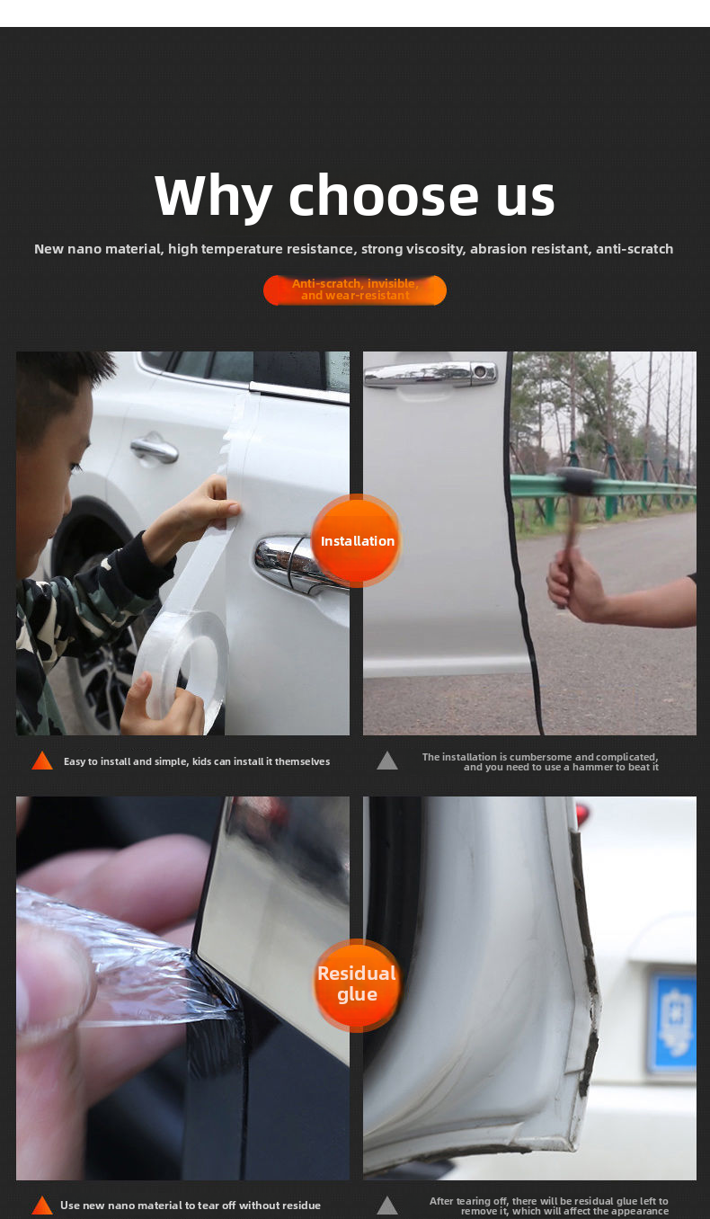 Car Threshold Anti Stepping Sticker, Car Mounted Invisible Transparent Bumper, Anti-collision Strip, Body Protection,_autovado.com