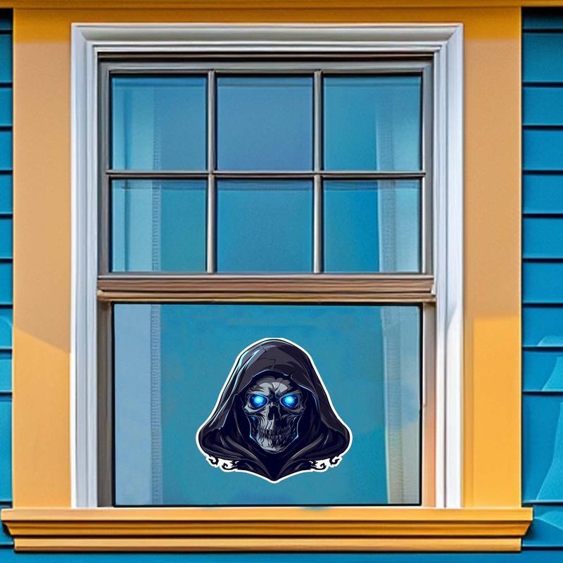 Halloween ghost face car stickers animal stickers motorcycle scratch cover creative body stickers_autovado.com