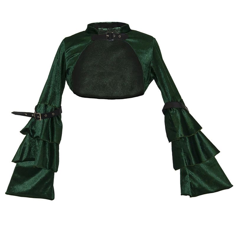 Women's Clothing Short slim dress coat Women's long sleeved small cape waistcoat Spring and autumn casual velvet small outerwear top_autovado.com