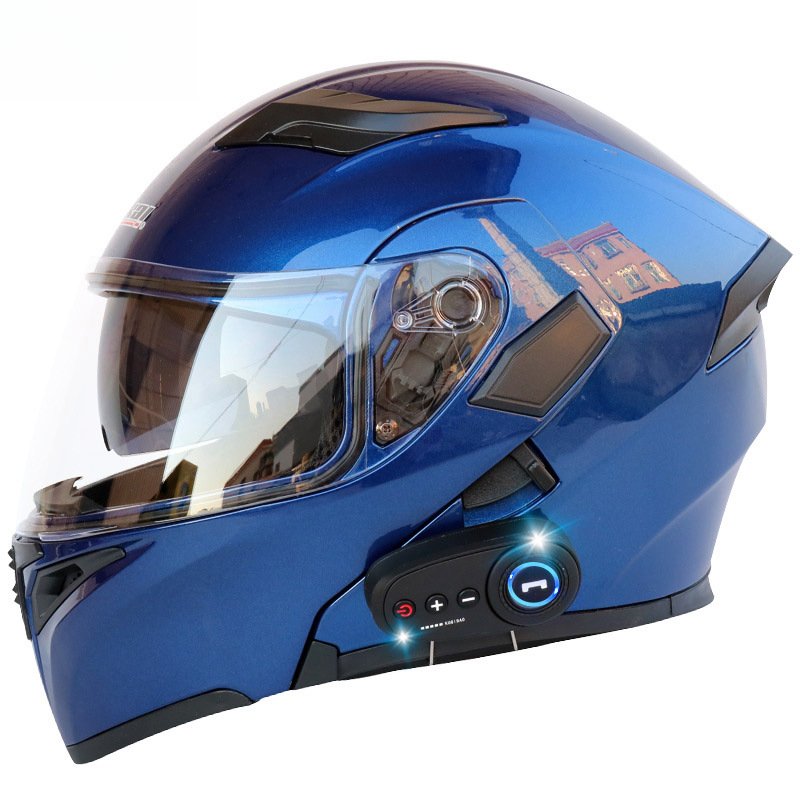 CoolQibao Electric Bluetooth Dual Lens Full Face Motorcycle Helmet With FM_autovado.com